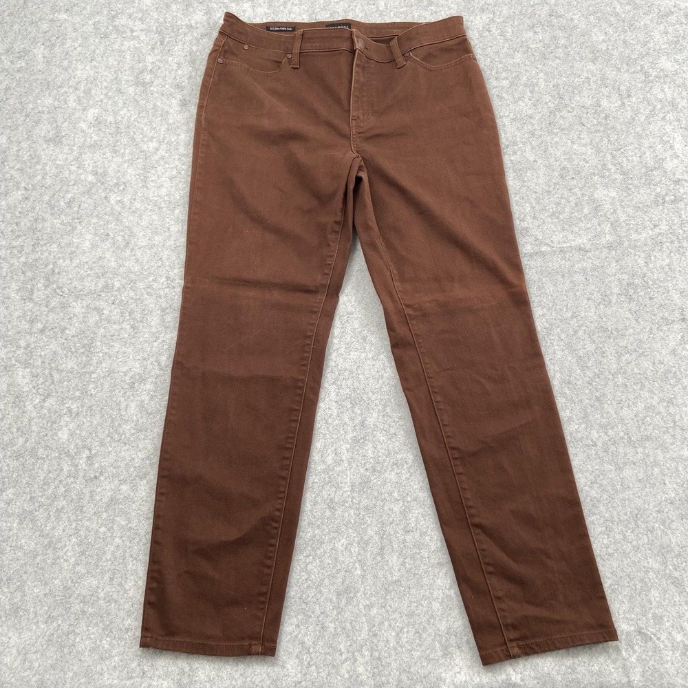 Talbots Slim Ankle Jeans Womens 10 (33x27) Brown High Rise Stretch *WEAR